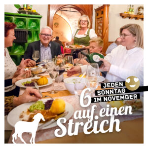 6 auf einen Streich im Gasthof zum weißen Lamm, im Sommerach in Franken